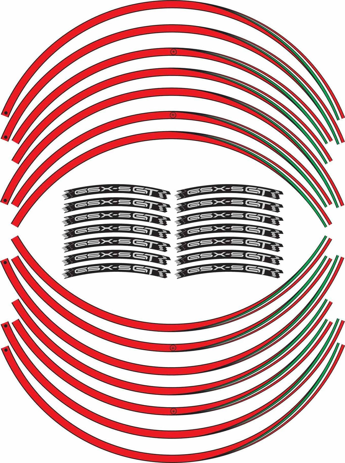 Kit strisce adesive per cerchi ruote 17" compatibili con Suzuki GSXS 1000 GT in Decalcomanie adesivi e magneti LabelBike - Bibbiano, commercioVirtuoso.it