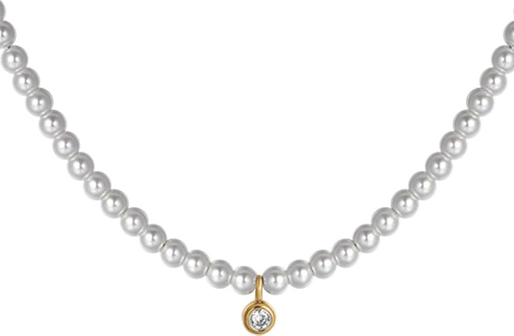 Luca Barra - Collana di perle con cristallo gold bianco in Collane Alba Gioielli - Casoria, commercioVirtuoso.it