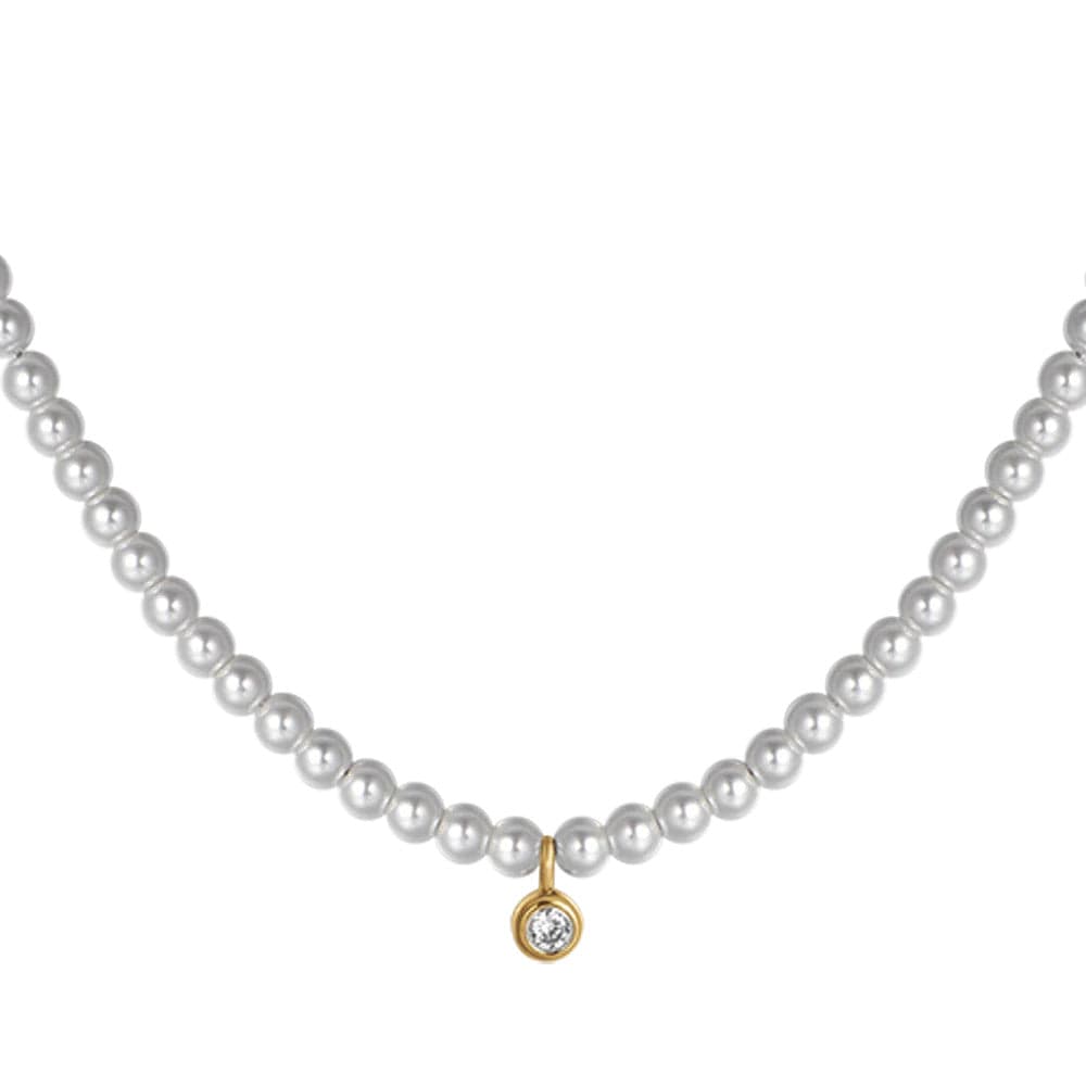 Luca Barra - Collana di perle con cristallo gold bianco in Collane Alba Gioielli - Casoria, commercioVirtuoso.it