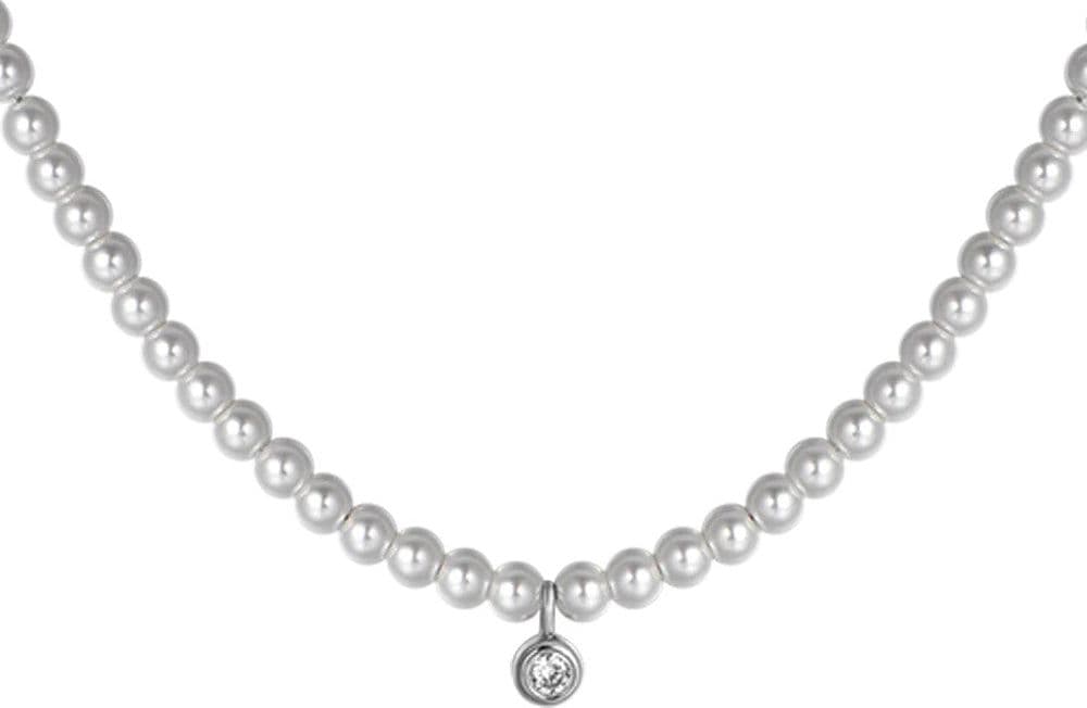Luca Barra - Collana di perle con cristallo bianco in Collane Alba Gioielli - Casoria, commercioVirtuoso.it