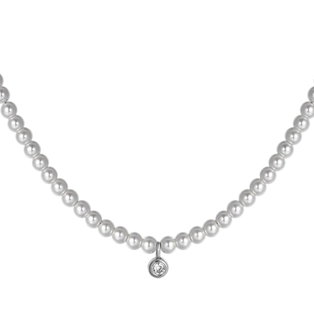Luca Barra - Collana di perle con cristallo bianco in Collane Alba Gioielli - Casoria, commercioVirtuoso.it