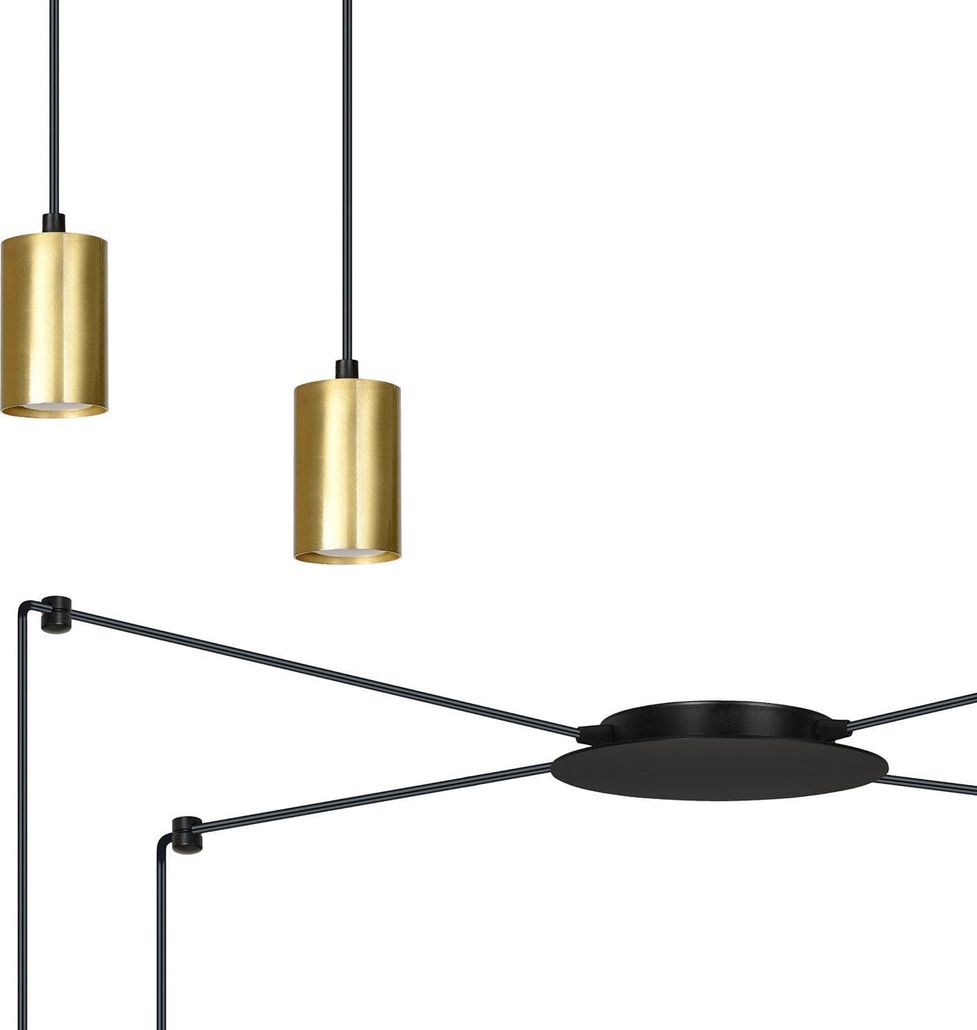 Sospensione A Ragno In Acciaio Nero E Oro 4 Luci Tracker Con Cavo 3 Metri in Lampade a sospensione LuceArt - Montecorvino Pugliano, commercioVirtuoso.it