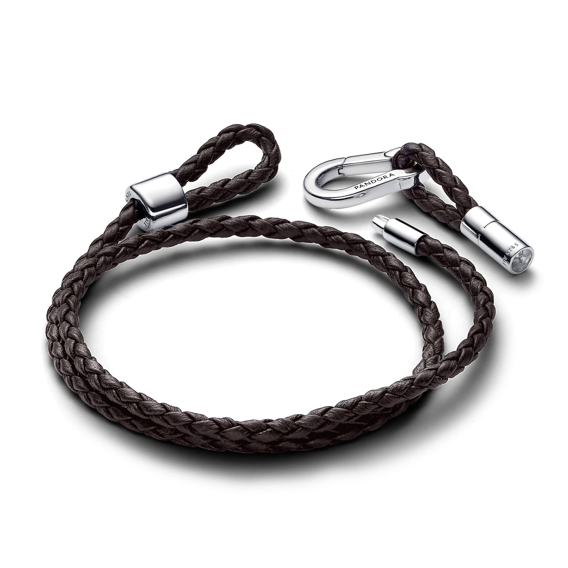 Pandora - Bracciale in Pelle Marrone Doppio con Chiusura a Moschettone Regolabile in Bracciali Alba Gioielli - Casoria, commercioVirtuoso.it