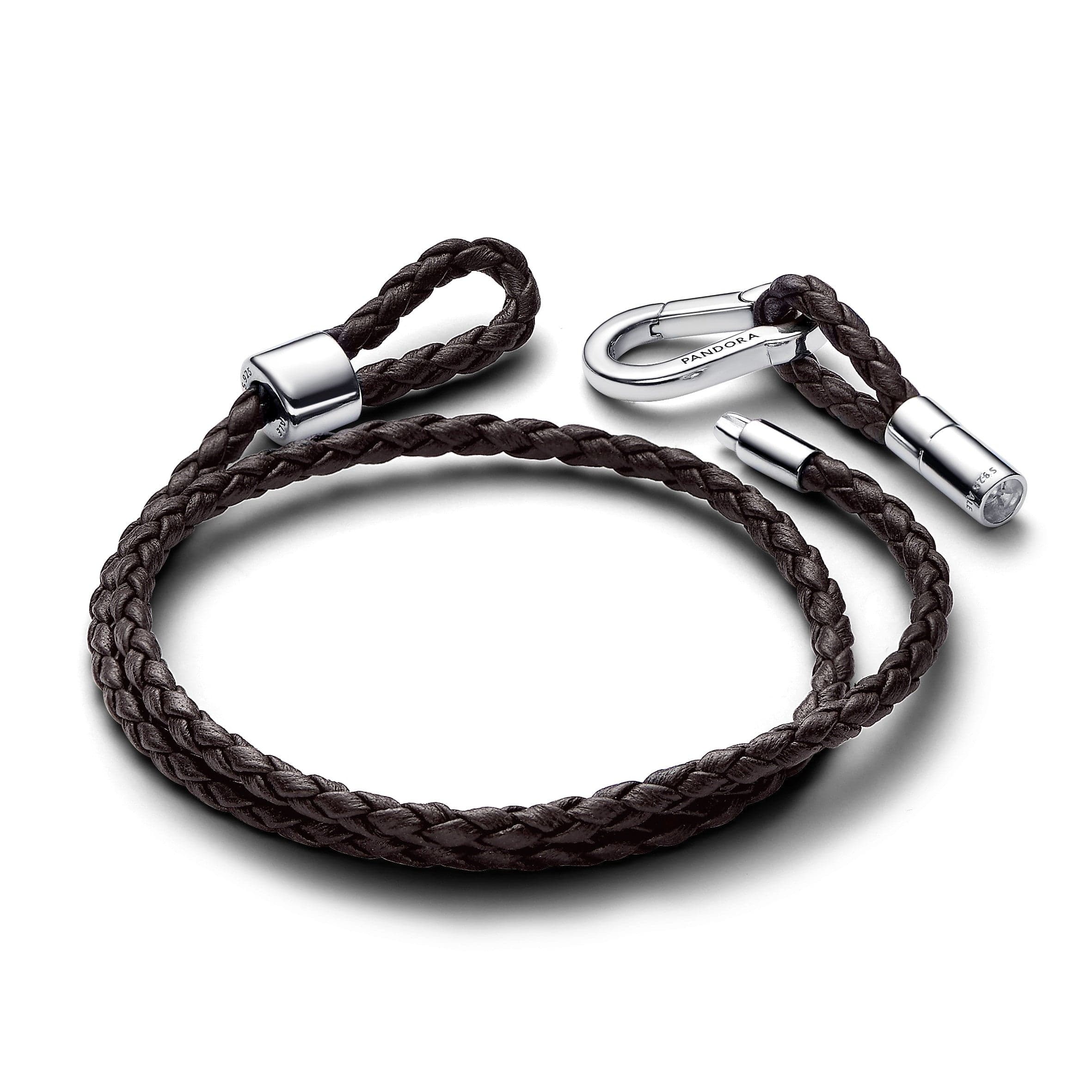 Pandora - Bracciale in Pelle Marrone Doppio con Chiusura a Moschettone Regolabile in Bracciali Alba Gioielli - Casoria, commercioVirtuoso.it