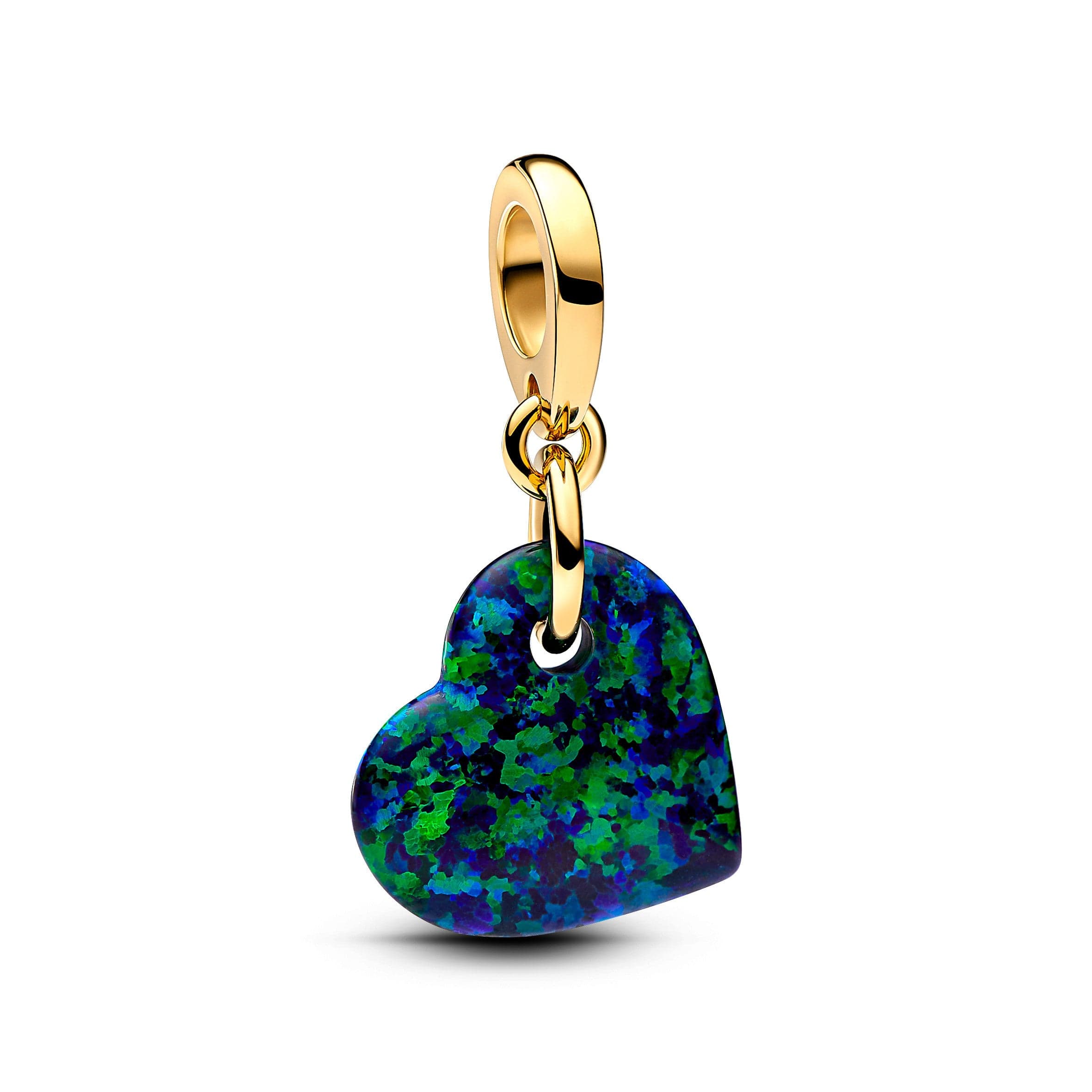 PANDORA - Charm Pendente Cuore Opale Verde e Blu