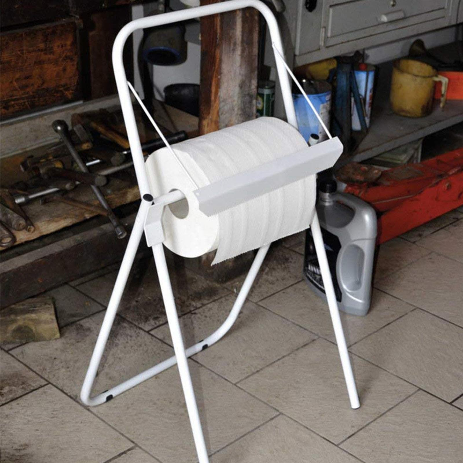 Portarotolo da terra portabobbina carta industriale strappacarta dispenser