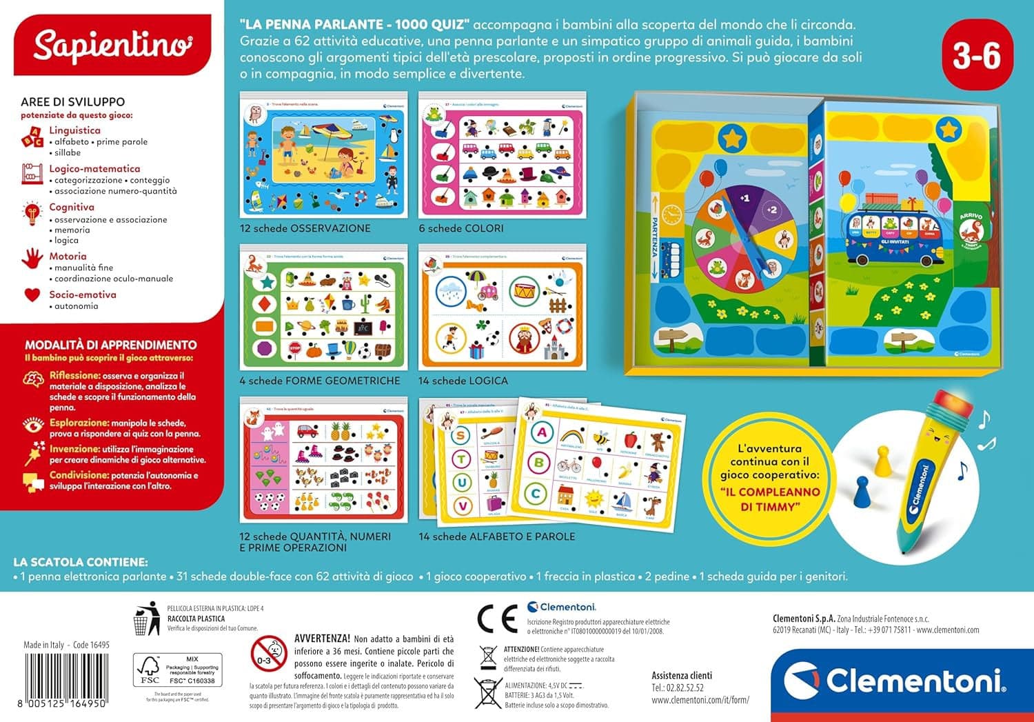 Clementoni - Sapientino La Penna Parlante 1000 Quiz 16495 in Kit e esperimenti di scienze Centro Bimbo - Siderno, commercioVirtuoso.it