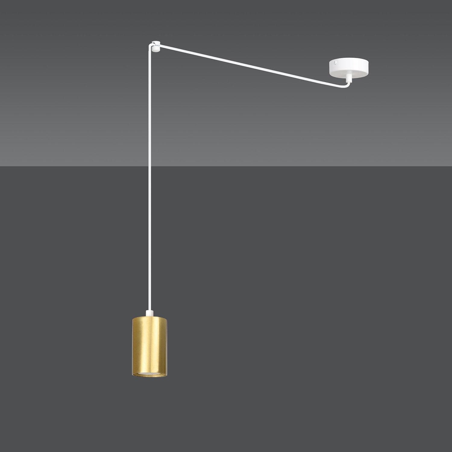 Sospensione A Ragno In Acciaio Bianco E Oro 1 Luce Tracker Con Cavo 3 Metri in Lampade a sospensione LuceArt - Montecorvino Pugliano, commercioVirtuoso.it