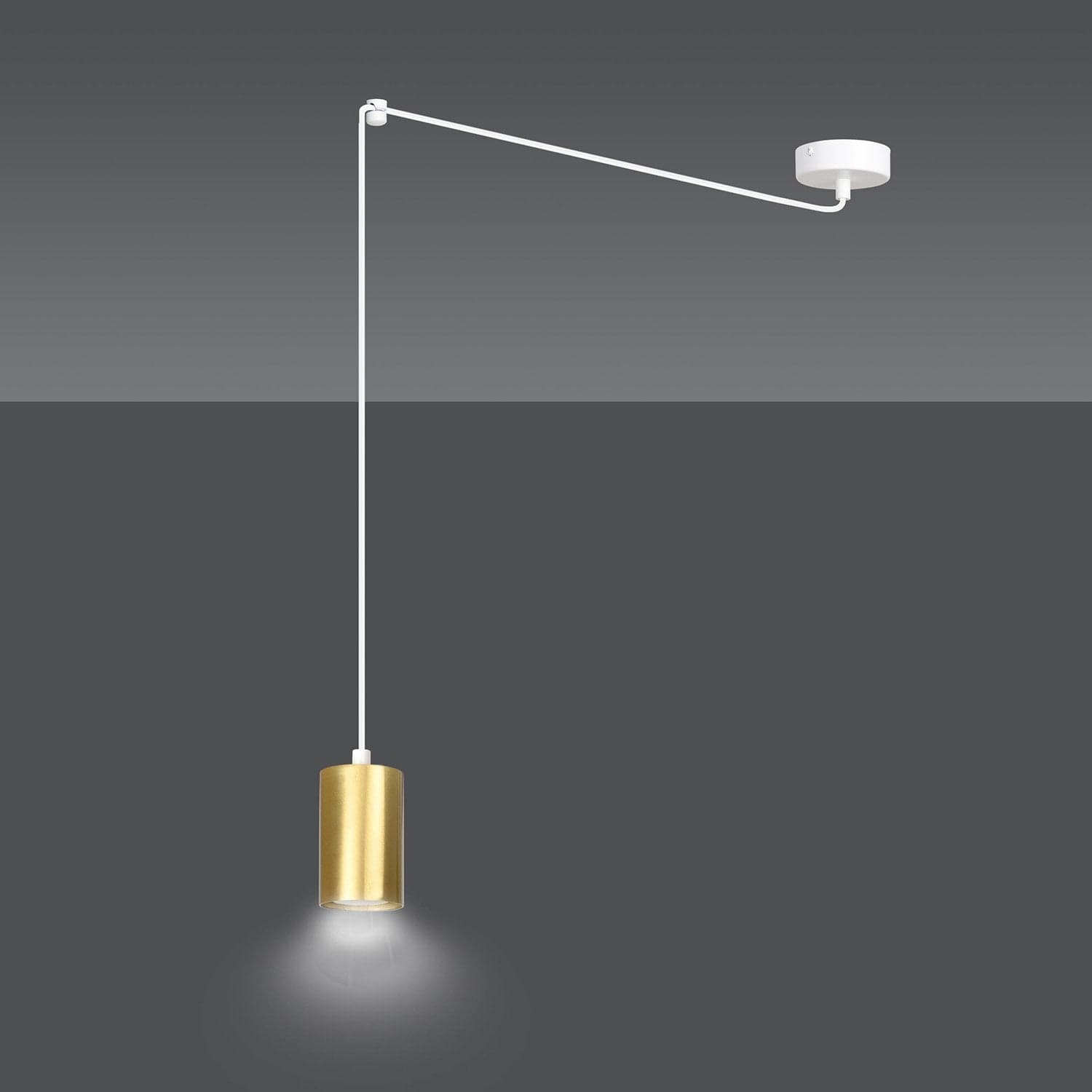 Sospensione A Ragno In Acciaio Bianco E Oro 1 Luce Tracker Con Cavo 3 Metri in Lampade a sospensione LuceArt - Montecorvino Pugliano, commercioVirtuoso.it