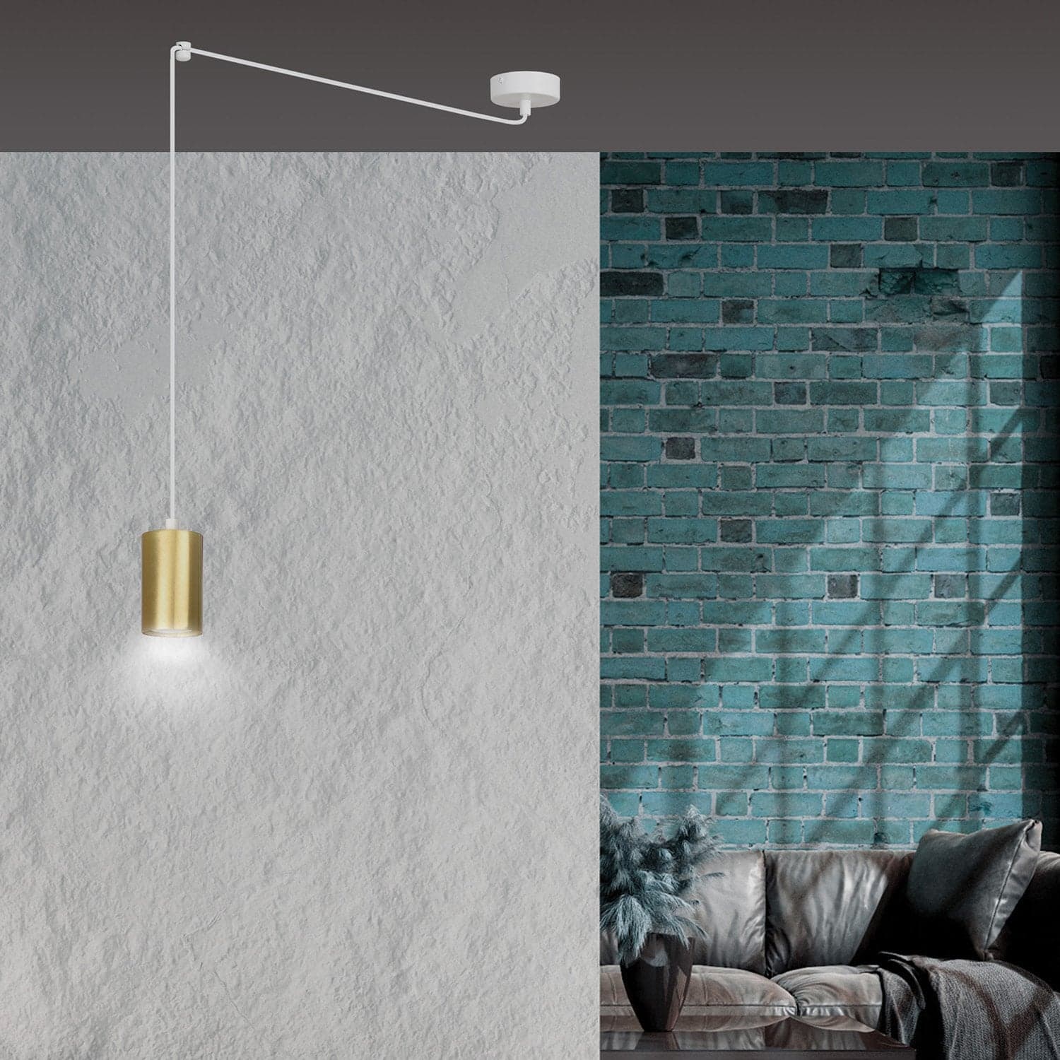 Sospensione A Ragno In Acciaio Bianco E Oro 1 Luce Tracker Con Cavo 3 Metri in Lampade a sospensione LuceArt - Montecorvino Pugliano, commercioVirtuoso.it