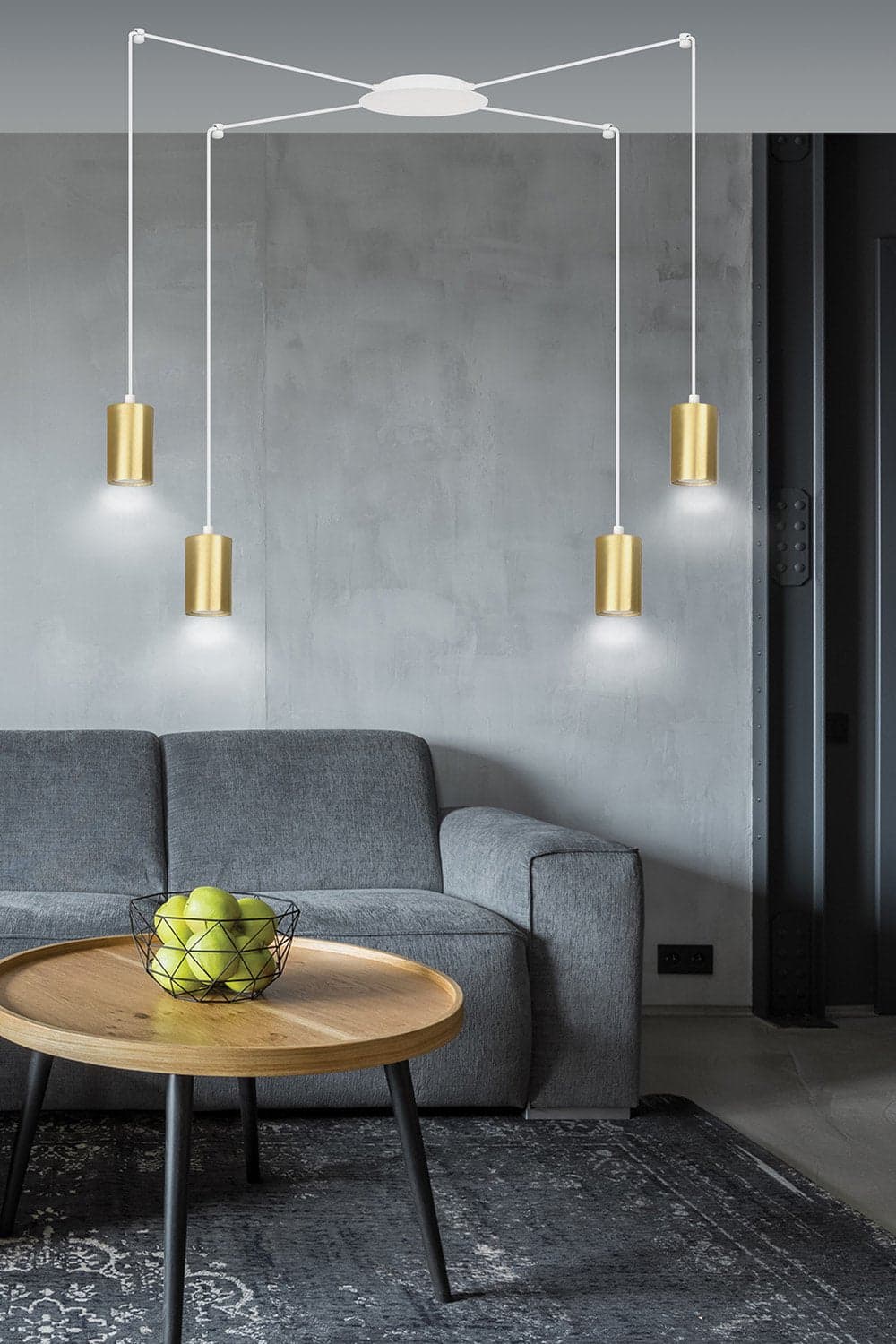 Sospensione A Ragno In Acciaio Bianco E Oro 4 Luci Tracker Con Cavo 3 Metri in Lampade a sospensione LuceArt - Montecorvino Pugliano, commercioVirtuoso.it