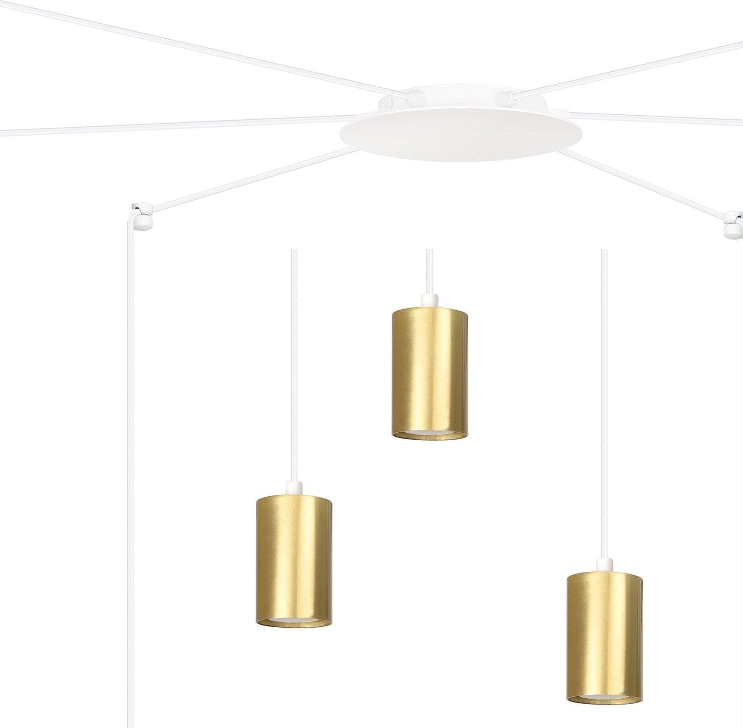 Sospensione A Ragno In Acciaio Bianco E Oro 6 Luci Tracker Con Cavo 3 Metri in Lampade a sospensione LuceArt - Montecorvino Pugliano, commercioVirtuoso.it