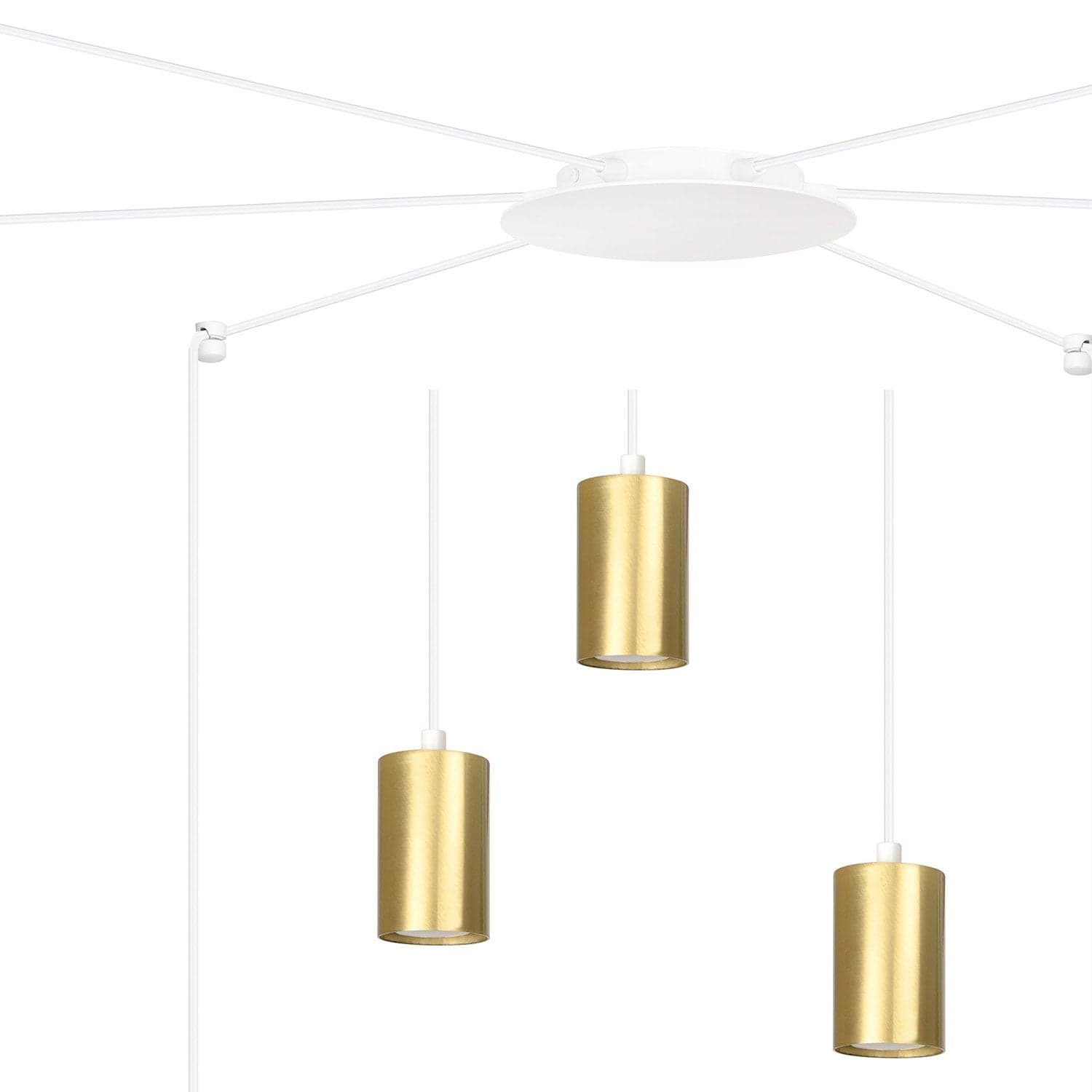 Sospensione A Ragno In Acciaio Bianco E Oro 6 Luci Tracker Con Cavo 3 Metri in Lampade a sospensione LuceArt - Montecorvino Pugliano, commercioVirtuoso.it