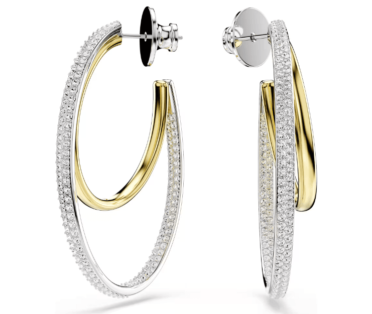 SWAROVSKI - Orecchini a cerchio Hyperbola Taglio Round, Medi, Bianchi, Mix di finiture in Orecchini Alba Gioielli - Casoria, commercioVirtuoso.it