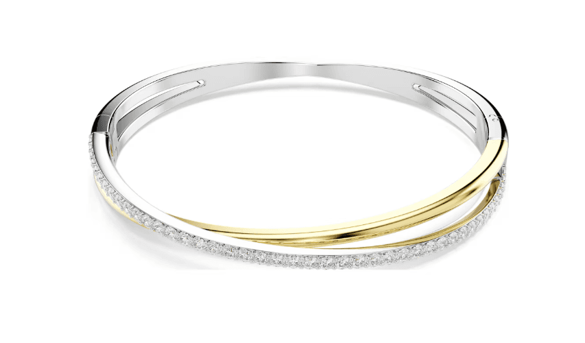 SWAROVSKI  -  Bracciale rigido Hyperbola Taglio Round, Bianco, Mix di finiture