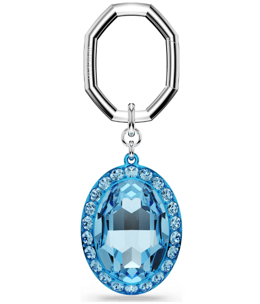 SWAROVSKI -  Portachiavi Taglio Oval, Blu, Mix di finiture