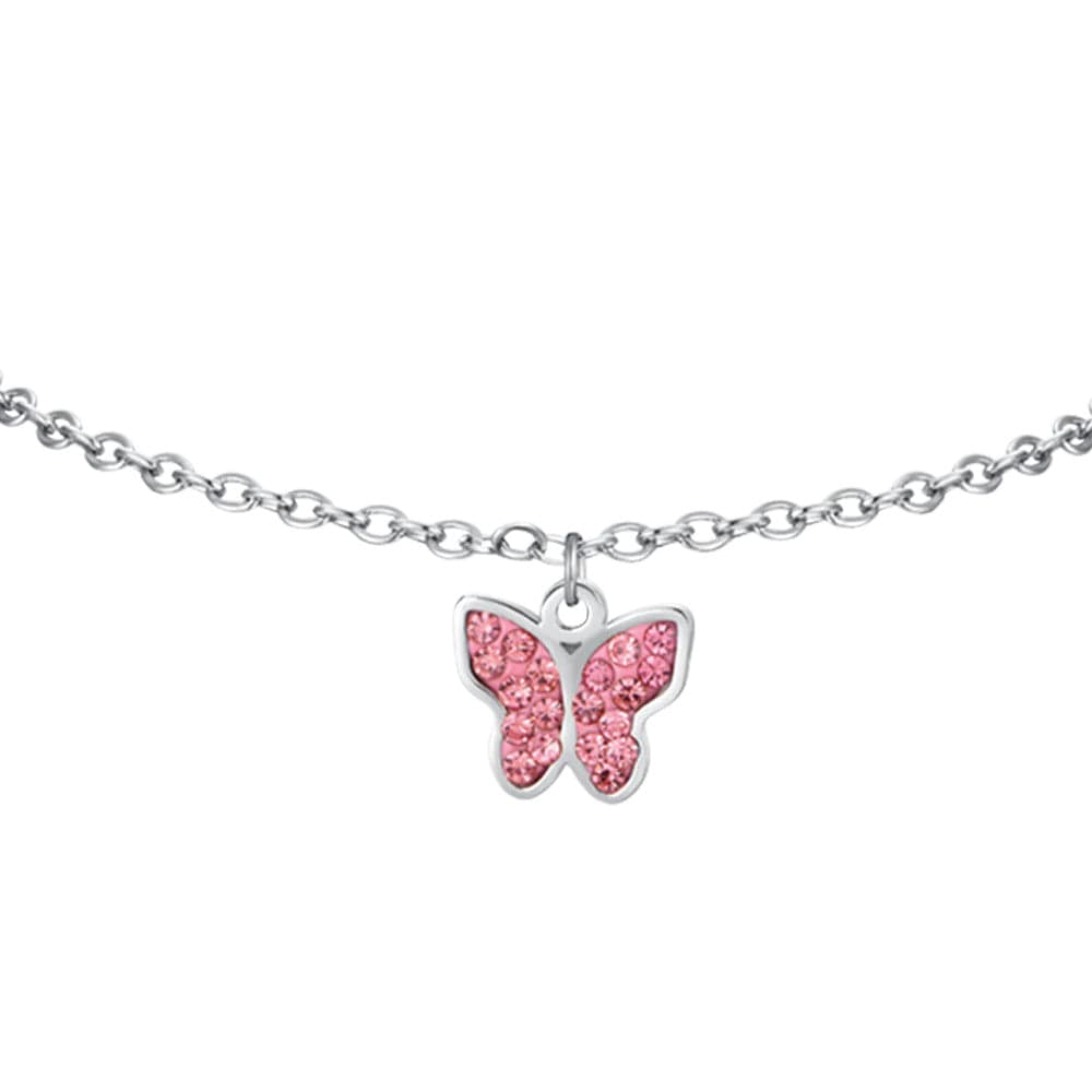 LUCA BARRA - BRACCIALE BAMBINA CON FARFALLA E CRISTALLI ROSA in Bracciali Alba Gioielli - Casoria, commercioVirtuoso.it
