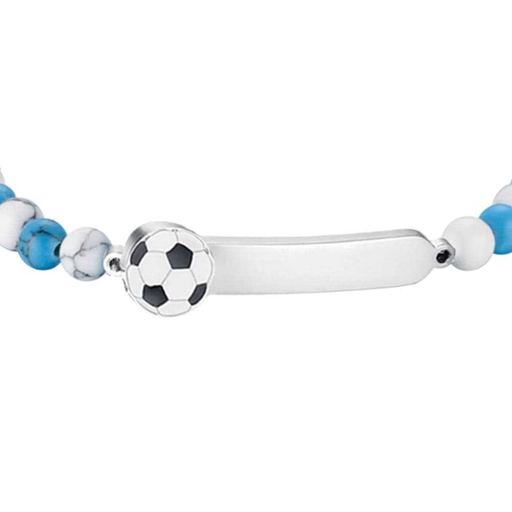 LUCA BARRA - BRACCIALE BAMBINO CON PIETRE AZZURRE E BIANCHE in Bracciali Alba Gioielli - Casoria, commercioVirtuoso.it
