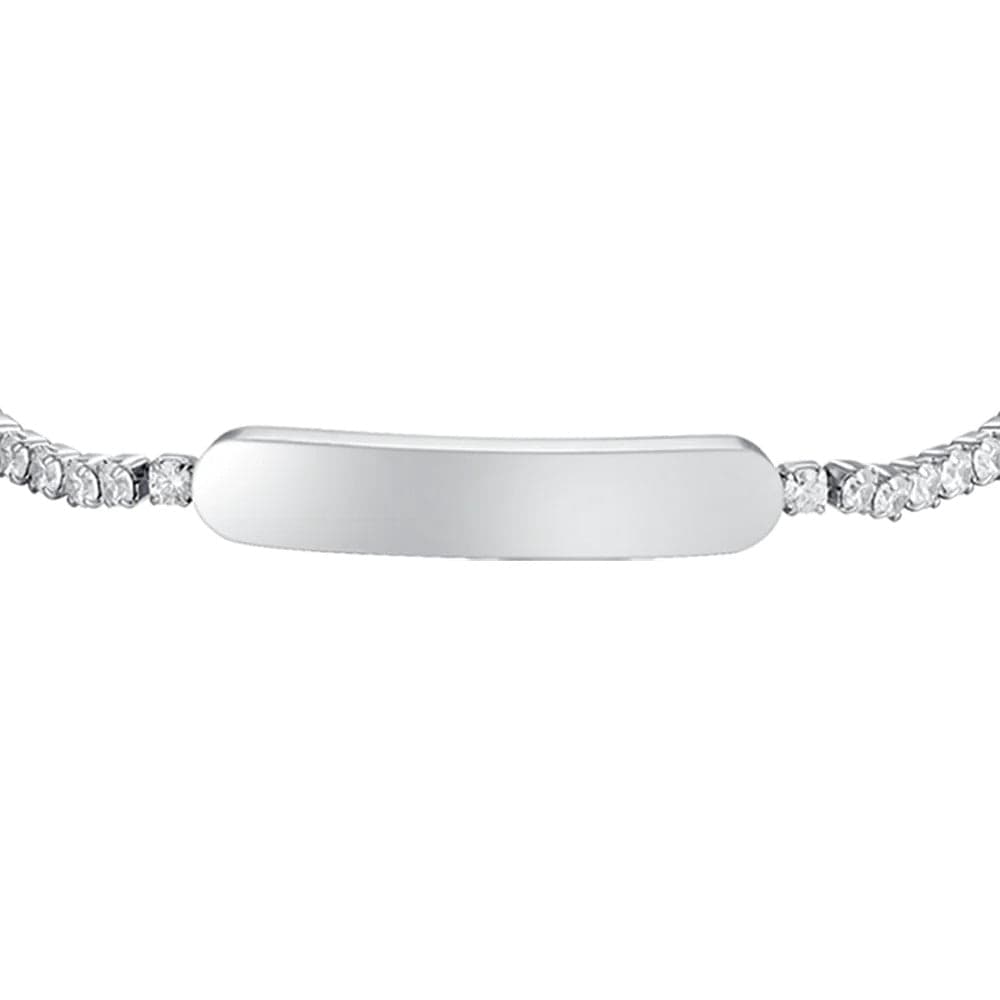 LUCA BARRA - BRACCIALE TENNIS CON CRISTALLI BIANCHI E PIASTRA in Bracciali Alba Gioielli - Casoria, commercioVirtuoso.it