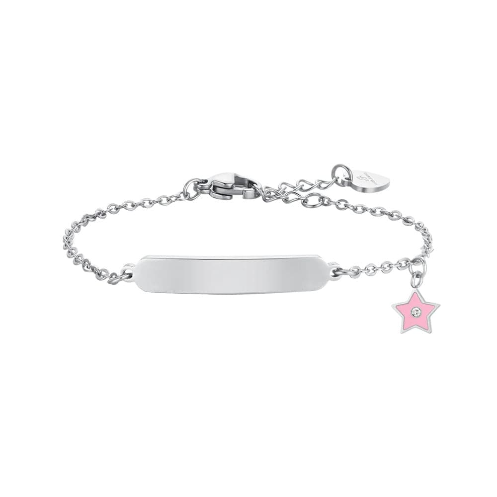LUCA BARRA - BRACCIALE STELLA CON SMALTO ROSA E PIASTRA in Bracciali Alba Gioielli - Casoria, commercioVirtuoso.it