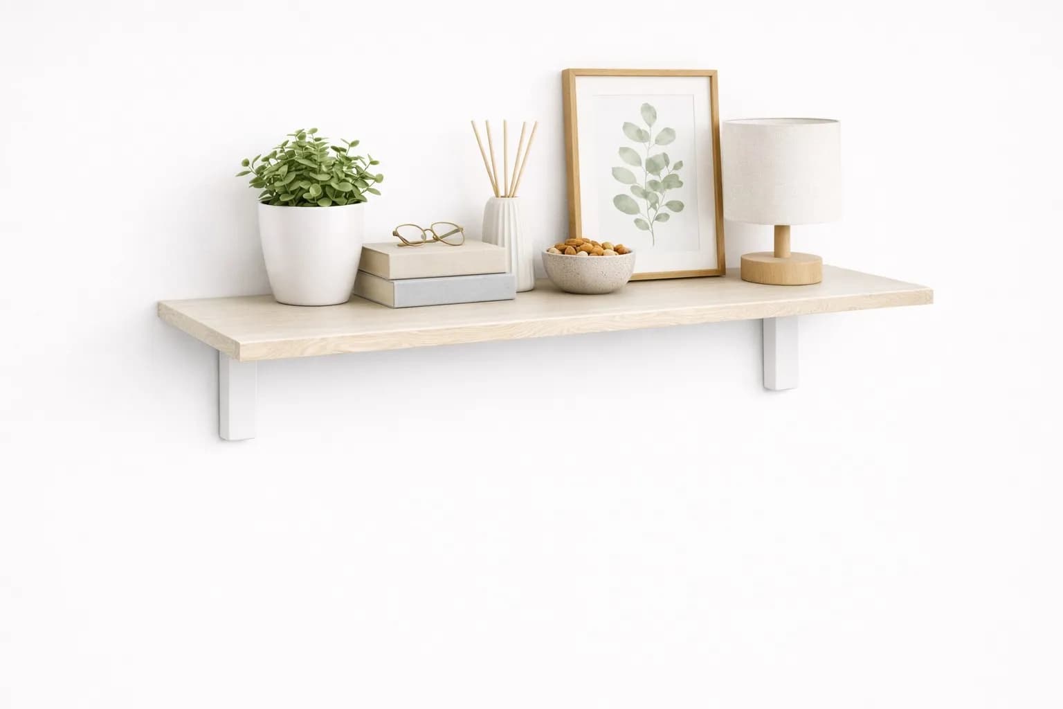 Mensola da Muro da appoggio in Legno nobilitato spessore 1,8 cm in colore Larice bianco in prodotto Calandrelli - Napoli, commercioVirtuoso.it