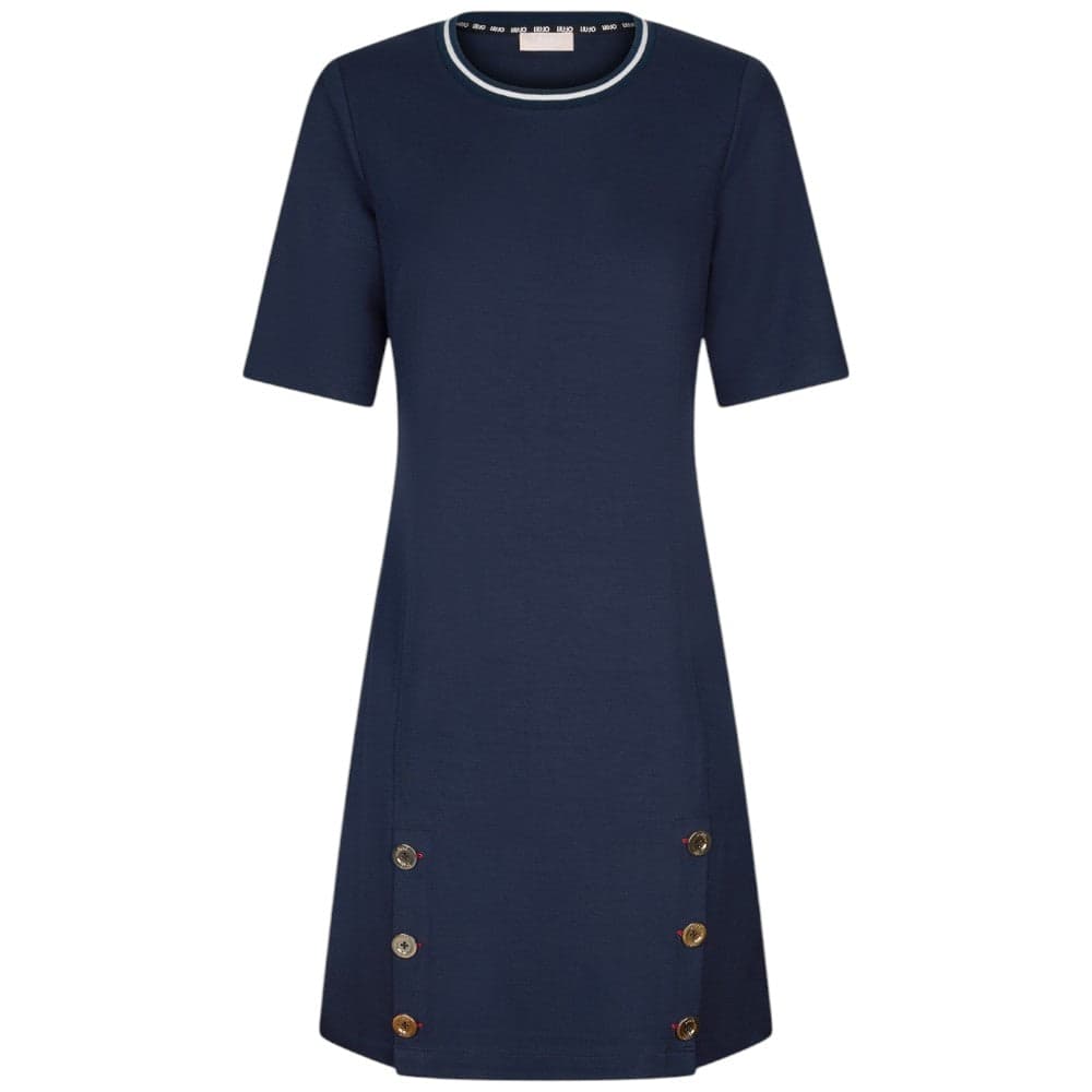 Liu Jo abito corto blu in jersey con bottoni TA5292JS182 93922 Vestiti Liu Jo