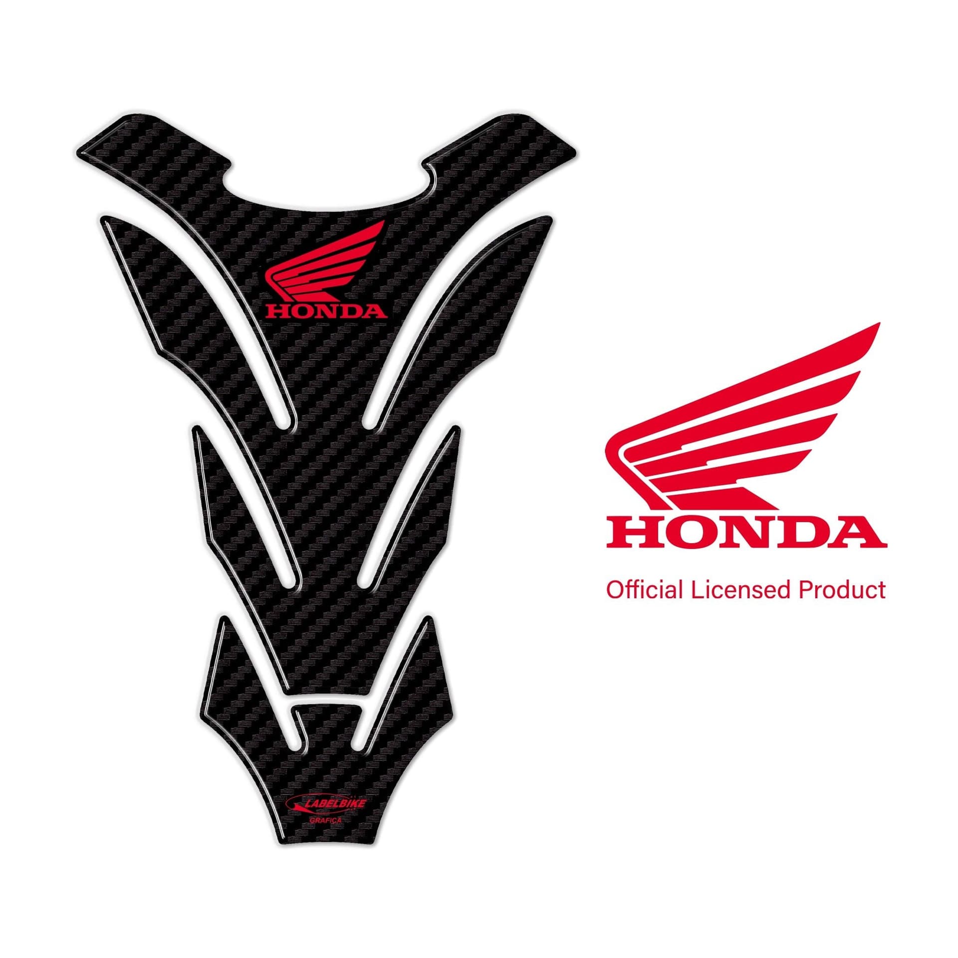 Paraserbatoio Licenza Ufficiale Honda adesivo resina 3D carbonio logo rosso in Decalcomanie adesivi e magneti LabelBike - Bibbiano, commercioVirtuoso.it