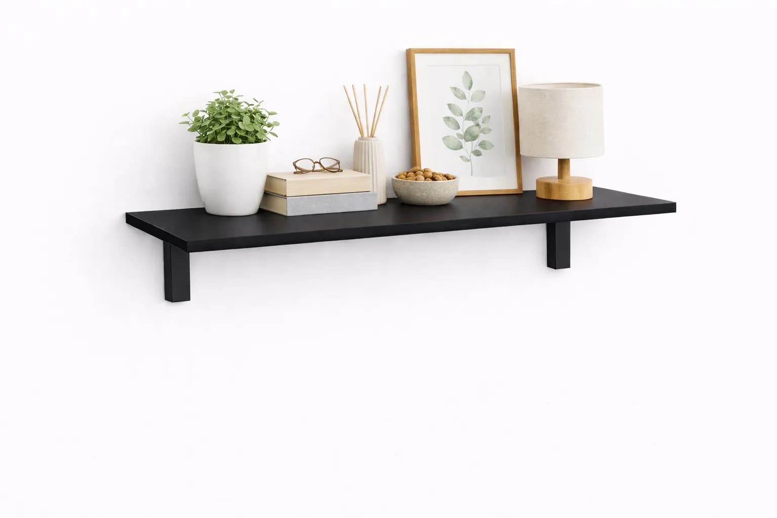 Mensola da Muro da appoggio in Legno nobilitato spessore 1,8 cm in colore Nero in prodotto Calandrelli - Napoli, commercioVirtuoso.it