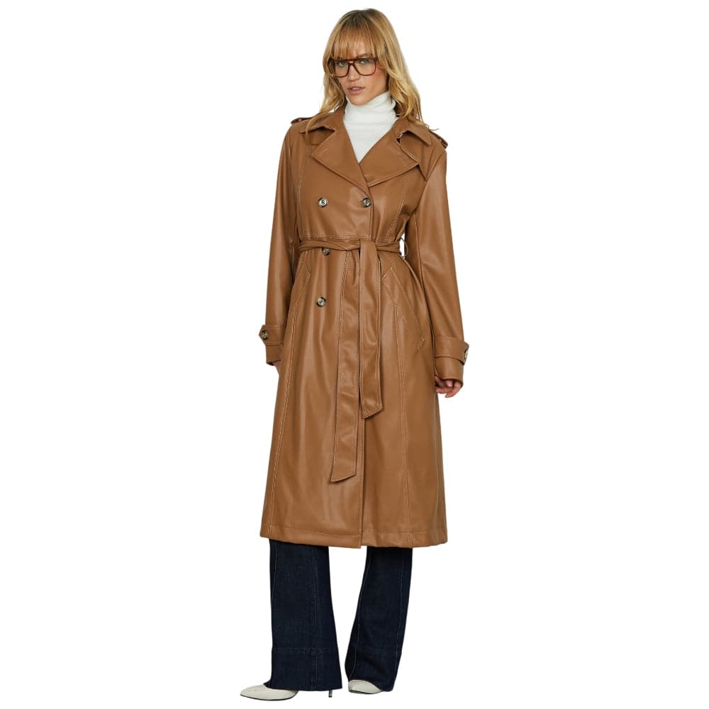 Relish trench lungo cuoio in ecopelle TRENX RDA2505011061 in Cappotti Prodotti di Classe - Nocera Superiore, commercioVirtuoso.it