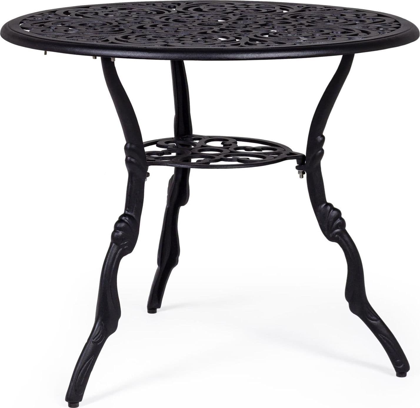 Tavolo tondo "Victoria" in alluminio da esterno per giardino e veranda Ø 80 cm – Antracite – Andrea Bizzotto Spa
