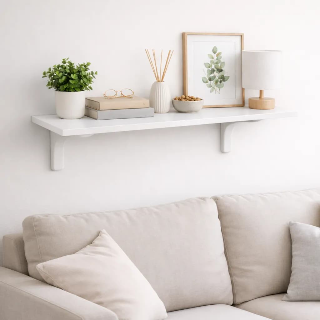Mensola da Muro da appoggio in Legno nobilitato spessore 1,8 cm in colore Bianco in prodotto Calandrelli - Napoli, commercioVirtuoso.it