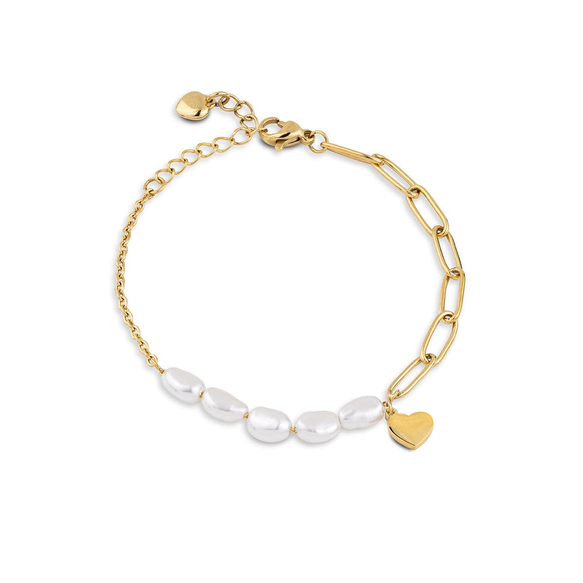Ops Objects - bracciale con perle e pendente cuore DARLING