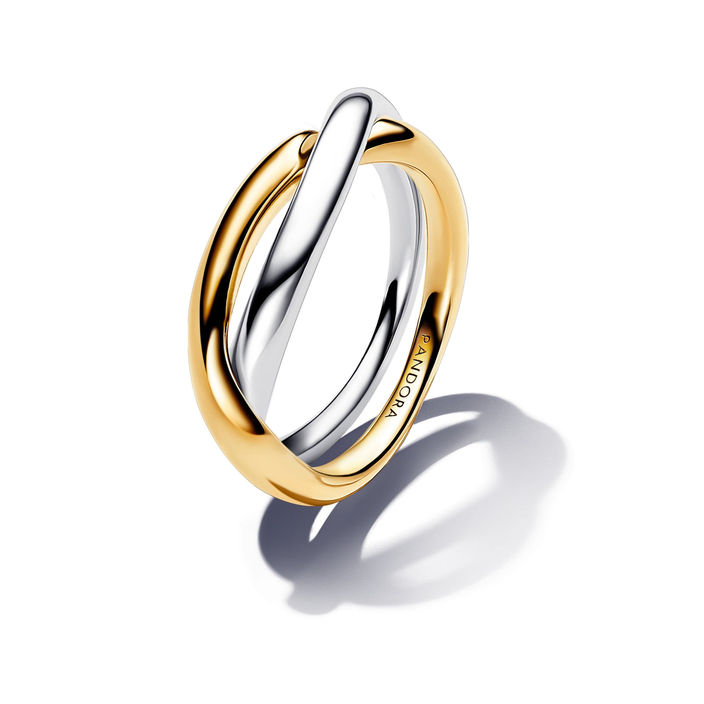 Pandora - Anello Fascia Intrecciata Bicolore