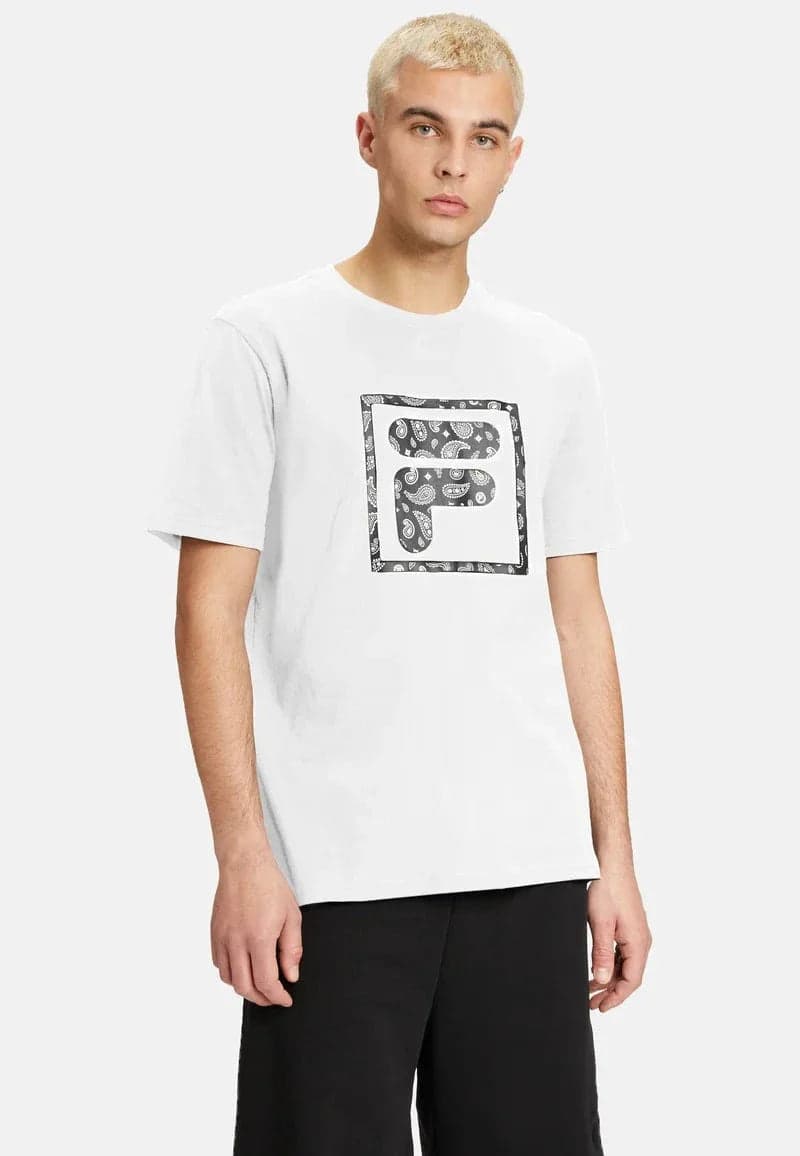T-shirt bianca con stampa centrale longyan