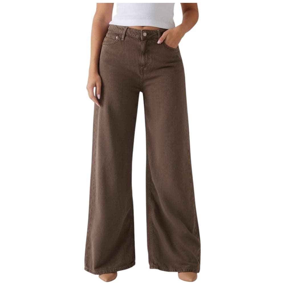 Guess pantalone wide leg taupe BellFlower W5RA82 WFD53 FN8J
