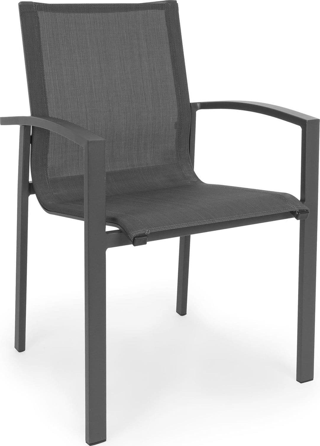 Poltrona "Atlantic" in alluminio con tessuto anti macchia ideale per giardino confezione da 2 pezzi – Antracite – Andrea
