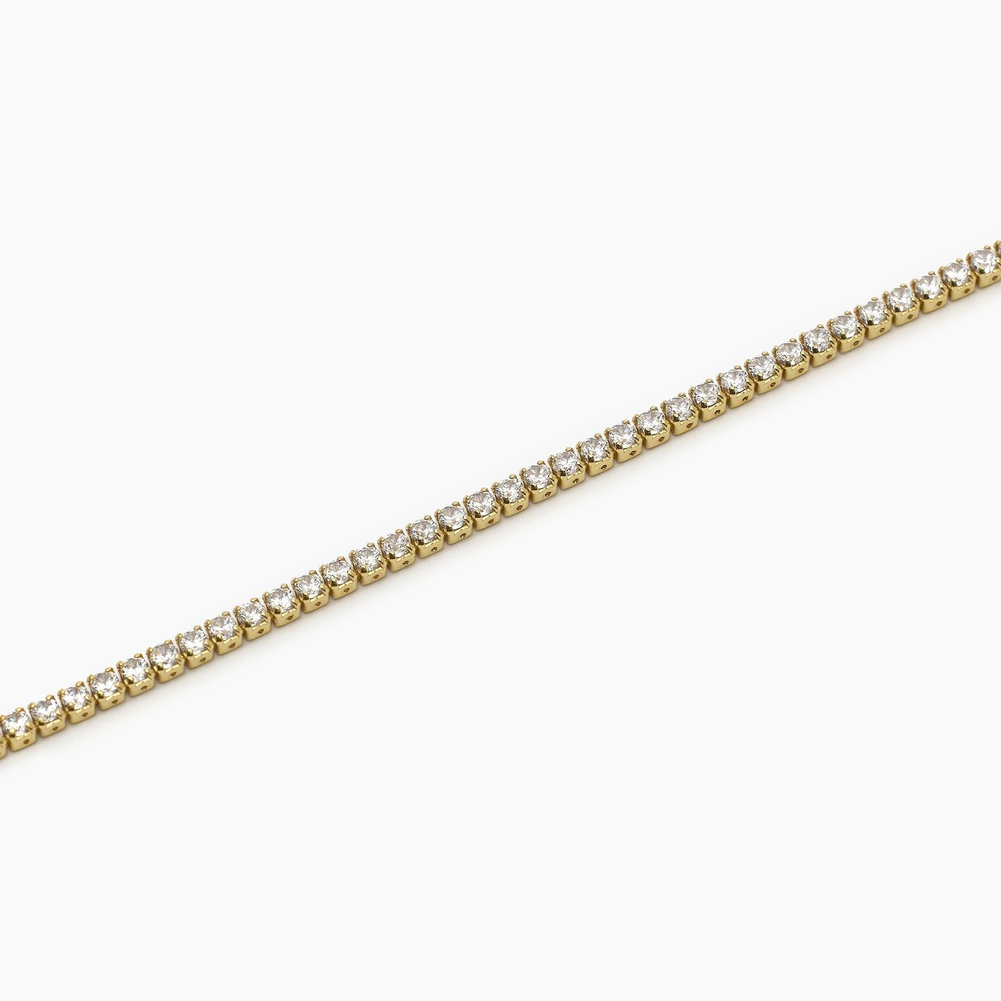 MABINA  - Cavigliera in argento placcato oro con zirconi bianchi MINI TENNIS in Cavigliere Alba Gioielli - Casoria, commercioVirtuoso.it