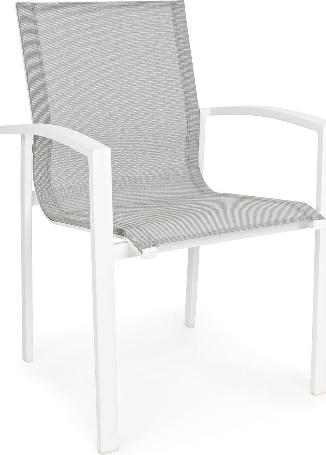 Poltrona "Atlantic" in alluminio con tessuto anti macchia ideale per giardino confezione da 2 pezzi – Bianco – Andrea