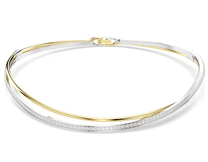 SWAROVSKI - Collana Girocollo Hyperbola Taglio Round, Bianco, Mix di finiture