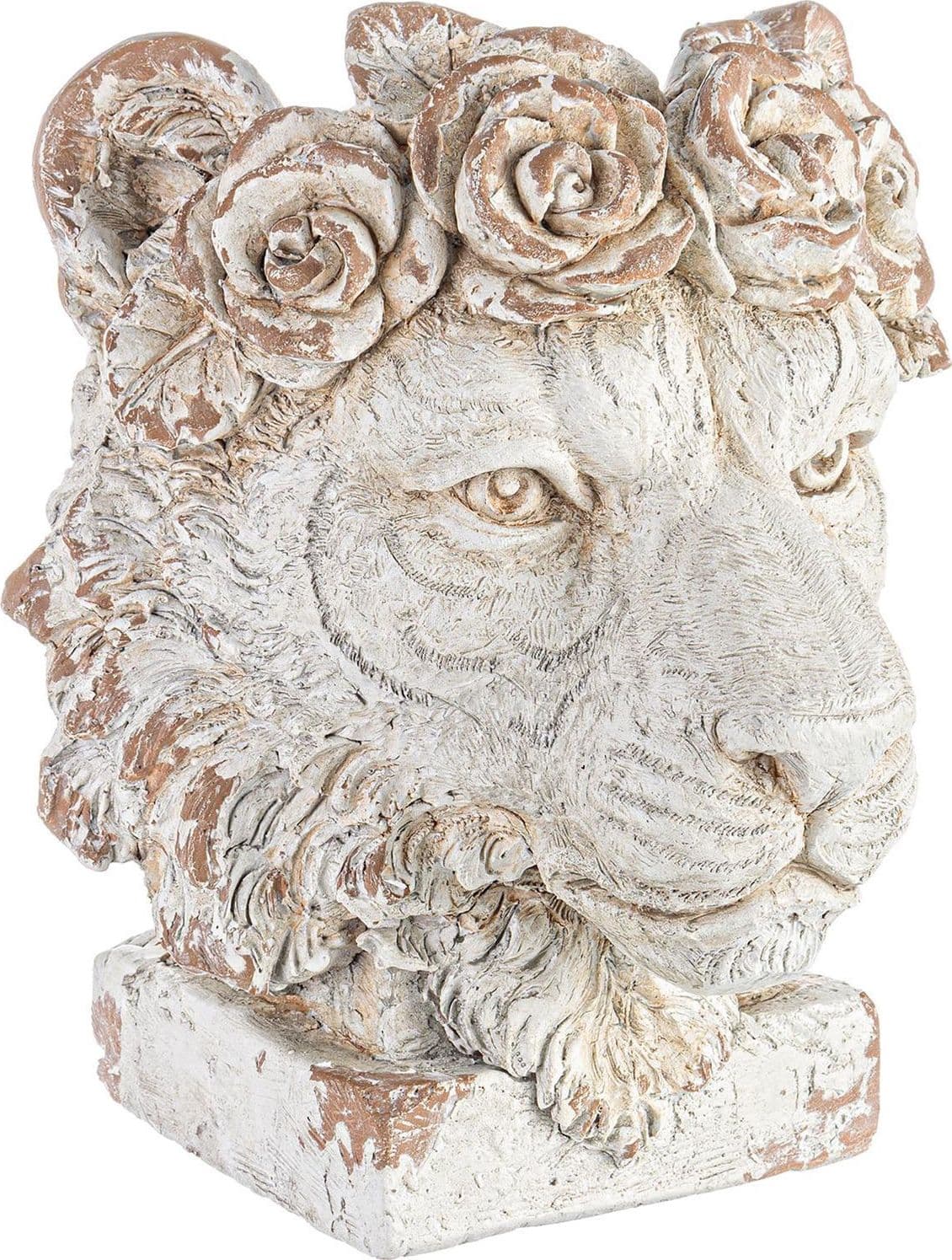 Statua decorativa vaso da giardino e veranda scultura indiana Bianca – Leone – Andrea Bizzotto Spa