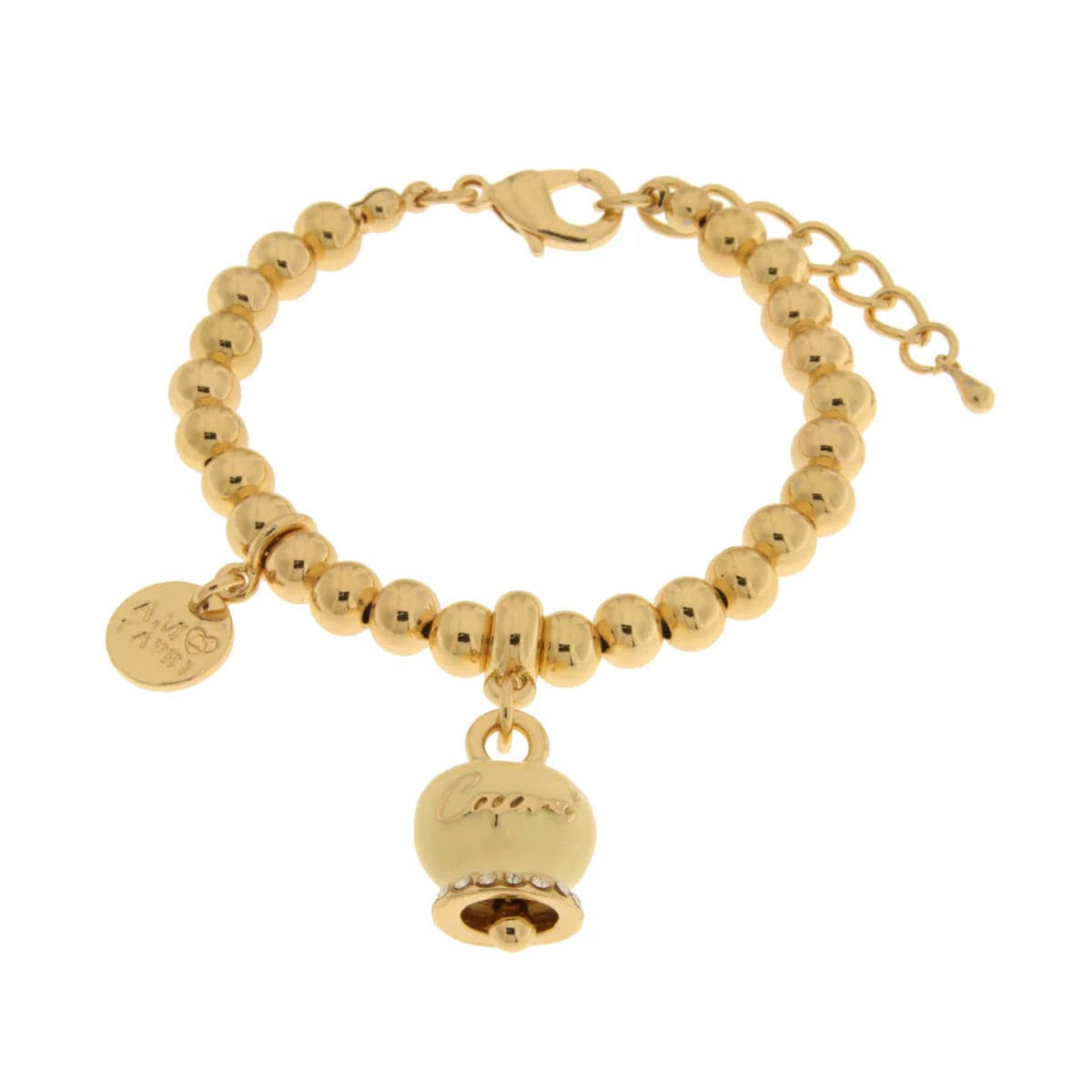 BYSIMON - Bracciale in Metallo con campanella crema scritta capri in Bracciali Alba Gioielli - Casoria, commercioVirtuoso.it