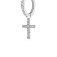 Marlù  Orecchino a cerchio con zirconi con croce pendente con zirconi in Orecchini Alba Gioielli - Casoria, commercioVirtuoso.it