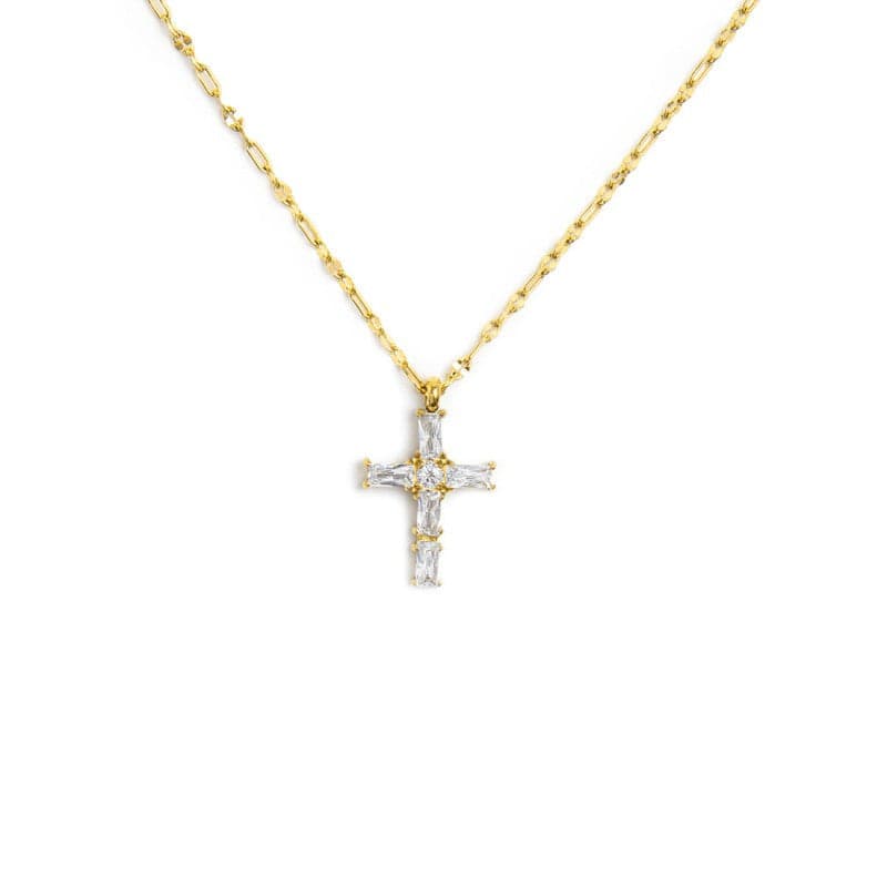 Marlù Collana croce pendente con cristalli baguette in Collane Alba Gioielli - Casoria, commercioVirtuoso.it