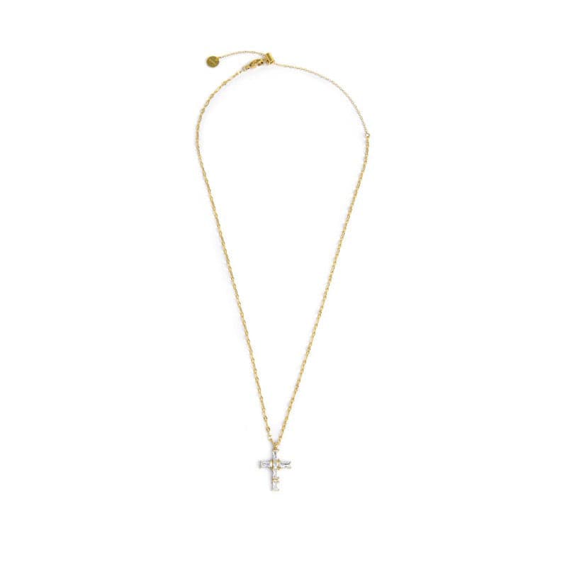 Marlù   Collana croce pendente con cristalli baguette in Collane Alba Gioielli - Casoria, commercioVirtuoso.it