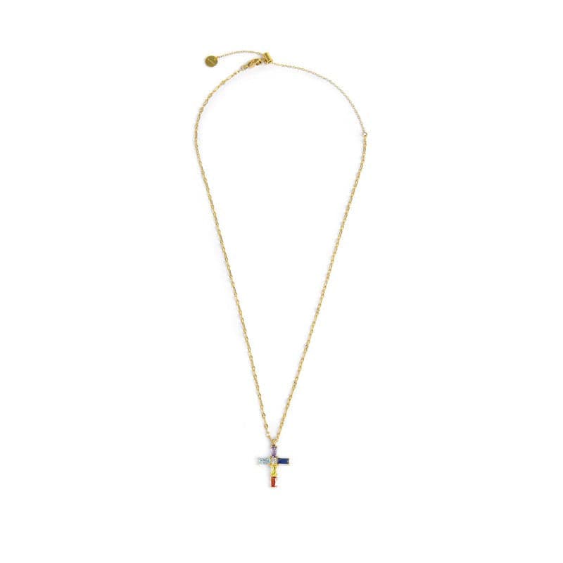 Marlù   Collana croce pendente con cristalli baguette in Collane Alba Gioielli - Casoria, commercioVirtuoso.it