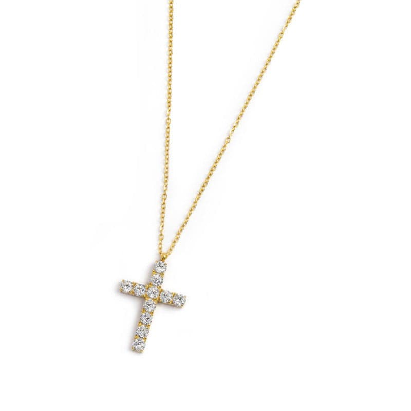 Marlù   Collana croce pendente 2,6cm con zirconi in Collane Alba Gioielli - Casoria, commercioVirtuoso.it