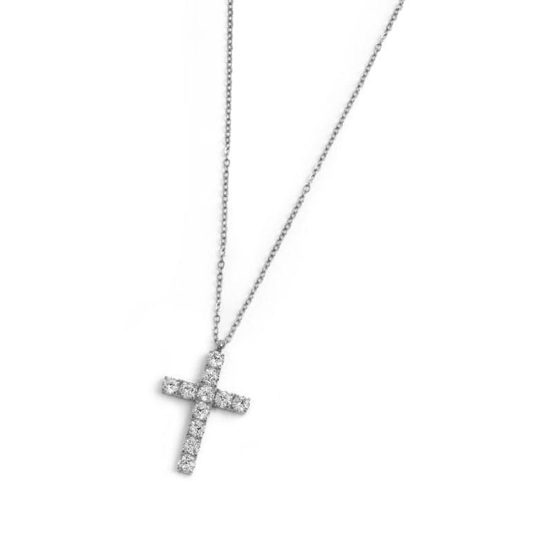 Marlù   Collana croce pendente 2,6cm con zirconi in Collane Alba Gioielli - Casoria, commercioVirtuoso.it