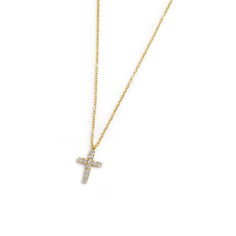 Marlù   Collana croce pendente 1,4cm con zirconi in Collane Alba Gioielli - Casoria, commercioVirtuoso.it