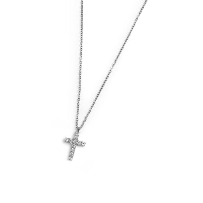 Marlù   Collana croce pendente 1,4cm con zirconi in Collane Alba Gioielli - Casoria, commercioVirtuoso.it
