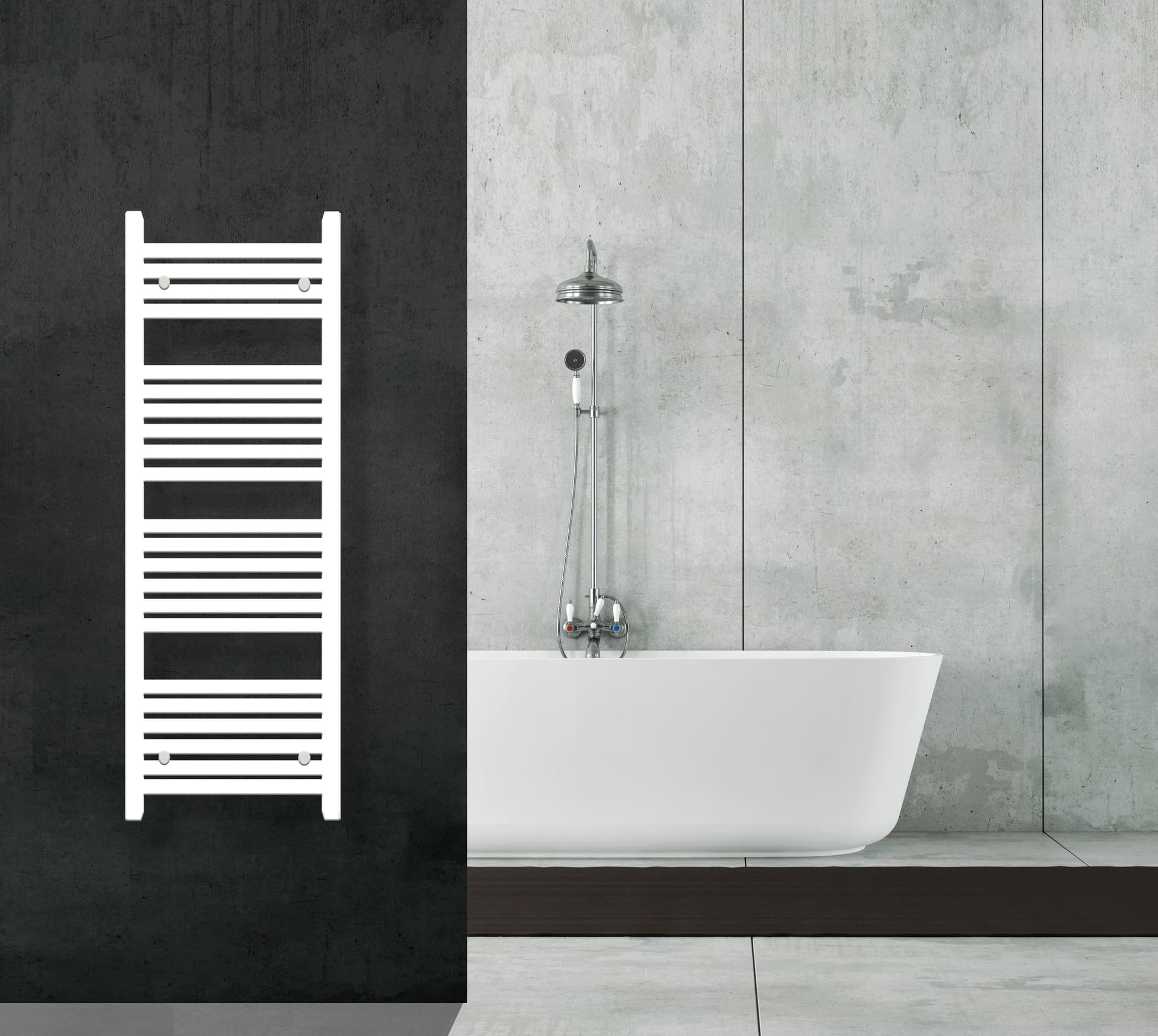 Scaldasalviette termoarredo 120x45 bianco interasse 40 cm IDRAULICO in Scalda asciugamani da parete Mondialshop - Parabiago, commercioVirtuoso.it